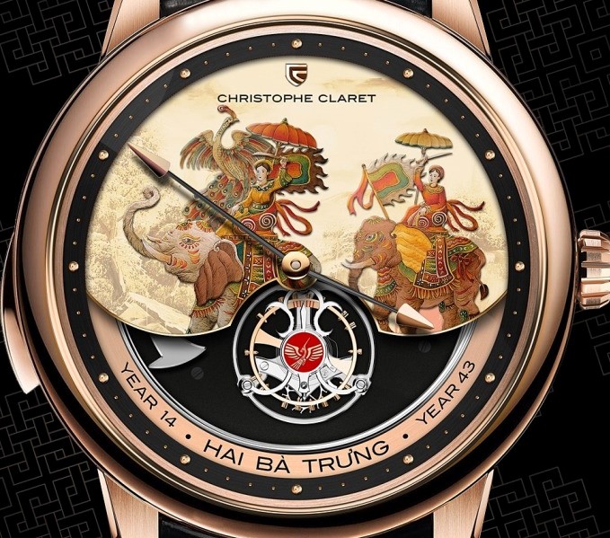 Hãng đồng hồ Christophe Claret của Thụy Sĩ sử dụng tranh Hai Bà Trưng của họa sĩ Việt Nam. (Nguồn ảnh: Christophe Claret)